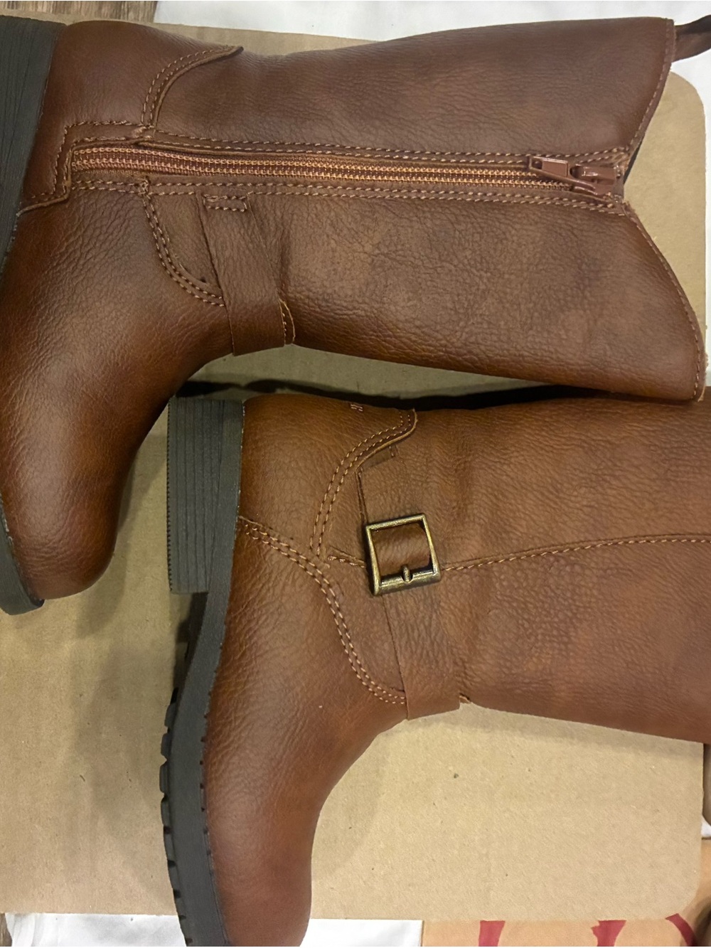 OshKosh B'gosh Brown Kids Boot with Side Zipper and Buckle